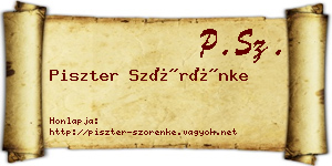 Piszter Szörénke névjegykártya